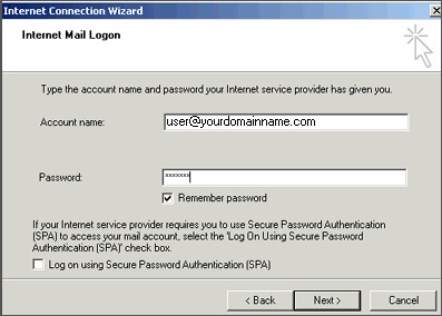 Internet Mail Logon