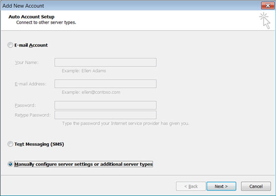 setting outlook account