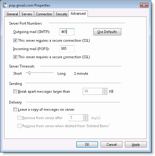configuring windows live mail for gmail